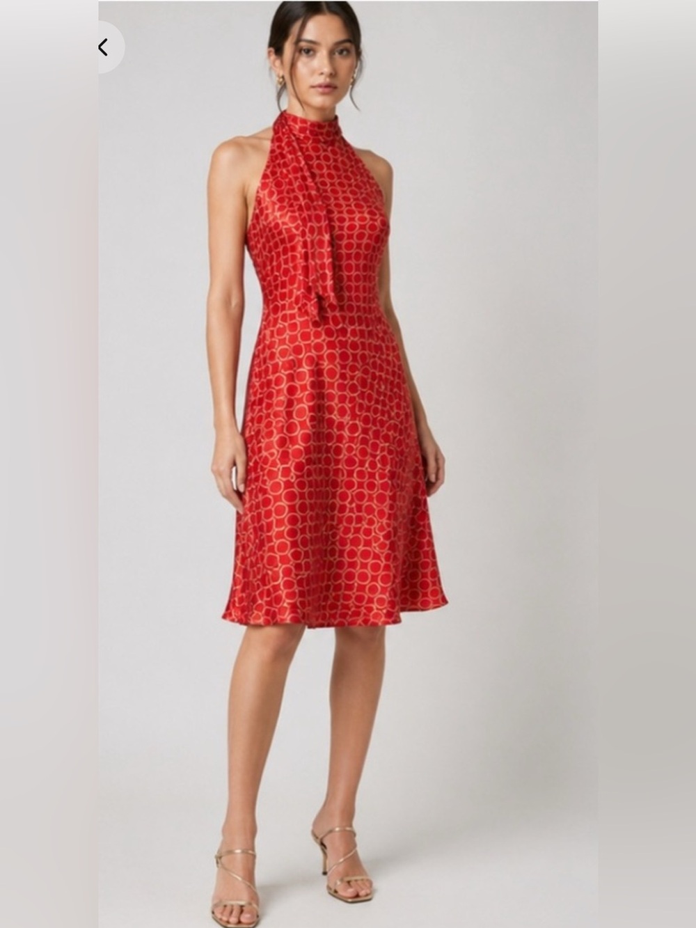 DONNA RICCO Silk Halter A-line dress